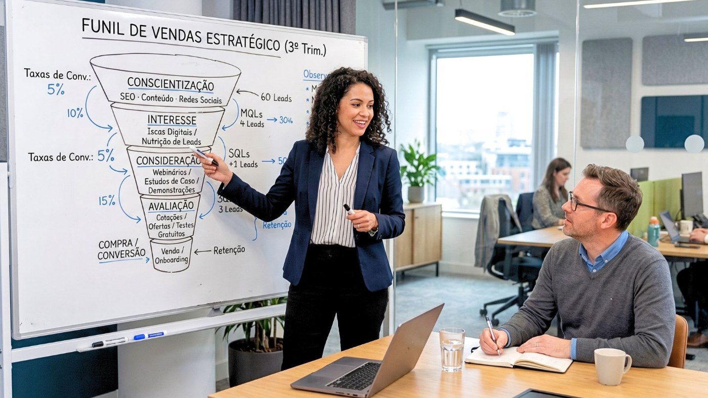 Estratégia de funil de vendas em ação