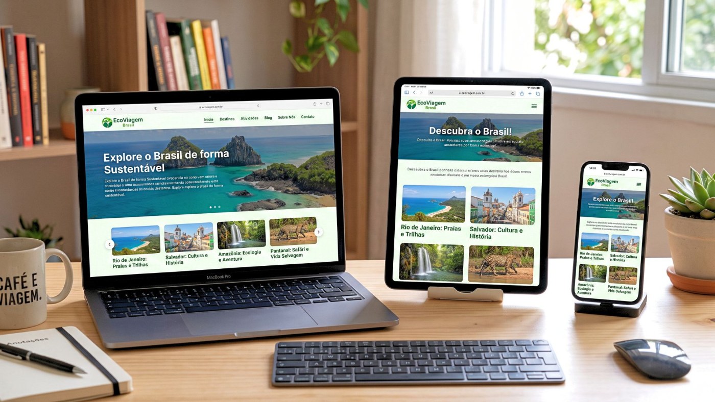 Site responsivo em diferentes telas
